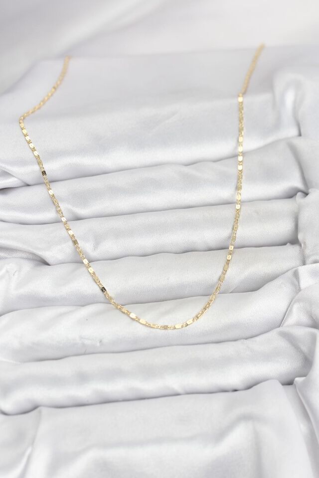CM 14K Gold Renk Ezme Zincir Model 60 cm Kadın Kolye - Lisinya