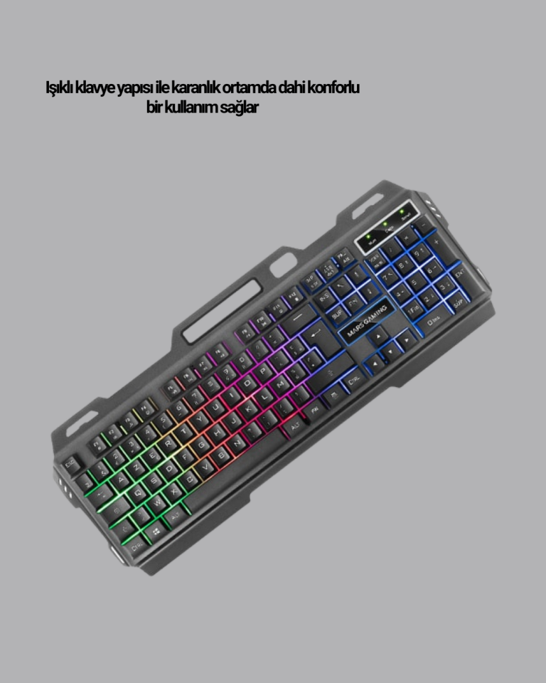 YamanHobi Işıklı Klavye Mouse ve Bluetooth Kulaklık Seti Türkçe Q