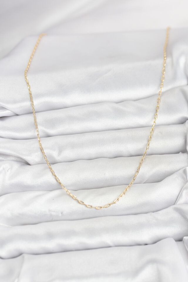 CM 14K Gold Renk Ataç Zincir Model 60 cm Kadın Kolye - Lisinya
