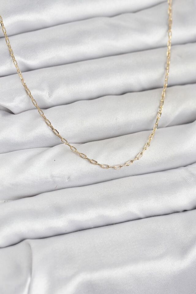 CM 14K Gold Renk Ataç Zincir Model 60 cm Kadın Kolye - Lisinya