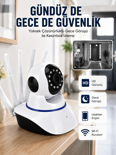 Güvenlik Kamerası Antenli Gece Görüşlü Sensörlü Harekete Duyarlı Yeni Nesil - Lisinya