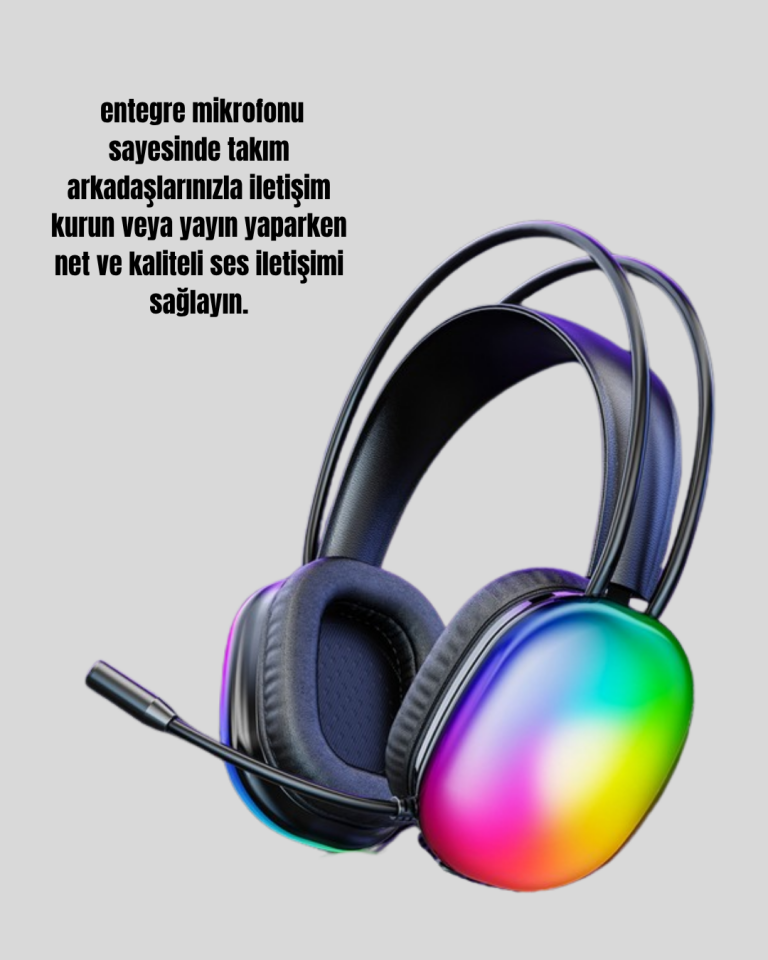 RGB Aydınlatmalı Kablosuz Bluetooth Oyuncu Kulaklığı - Lisinya