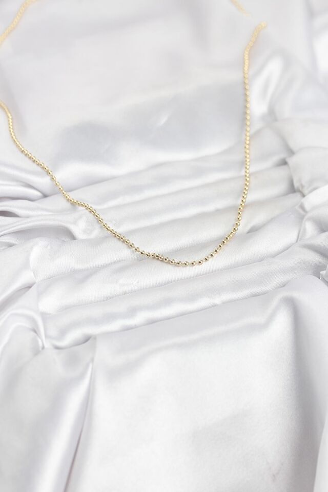CM 14K Gold Renk Top Zincirli Model 60 cm Kadın Kolye - Lisinya