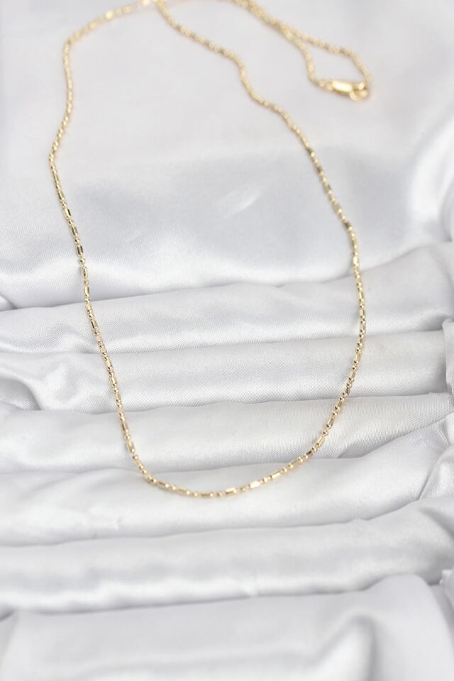 CM 14K Gold Renk Zincirli 60 cm Kadın Kolye - Lisinya