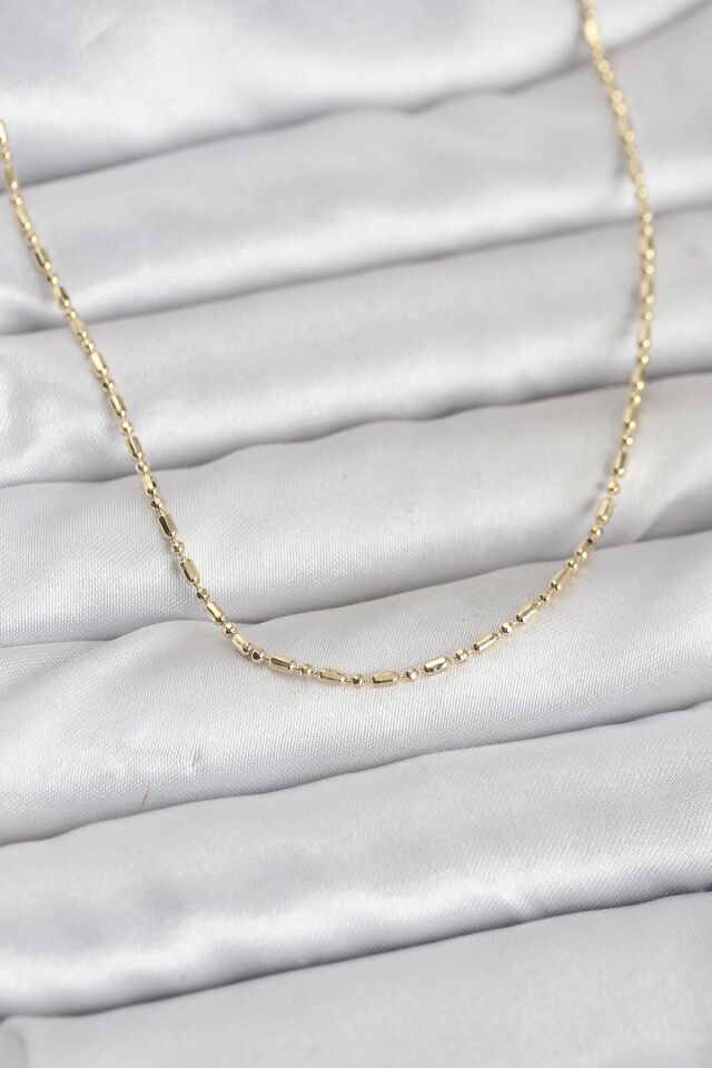CM 14K Gold Renk Zincirli 60 cm Kadın Kolye - Lisinya