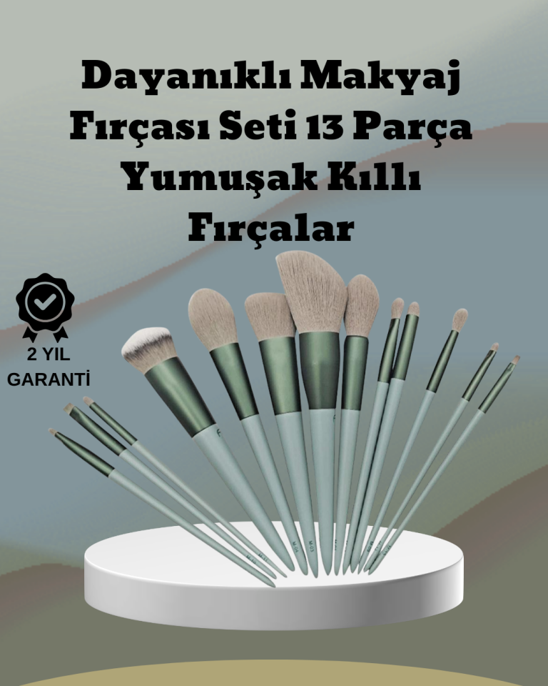 umuşak Kıllı Estetik Tasarımlı 13'lü Makyaj Fırçası Seti Günlük ve Profesyonel Kullanım - Lisinya
