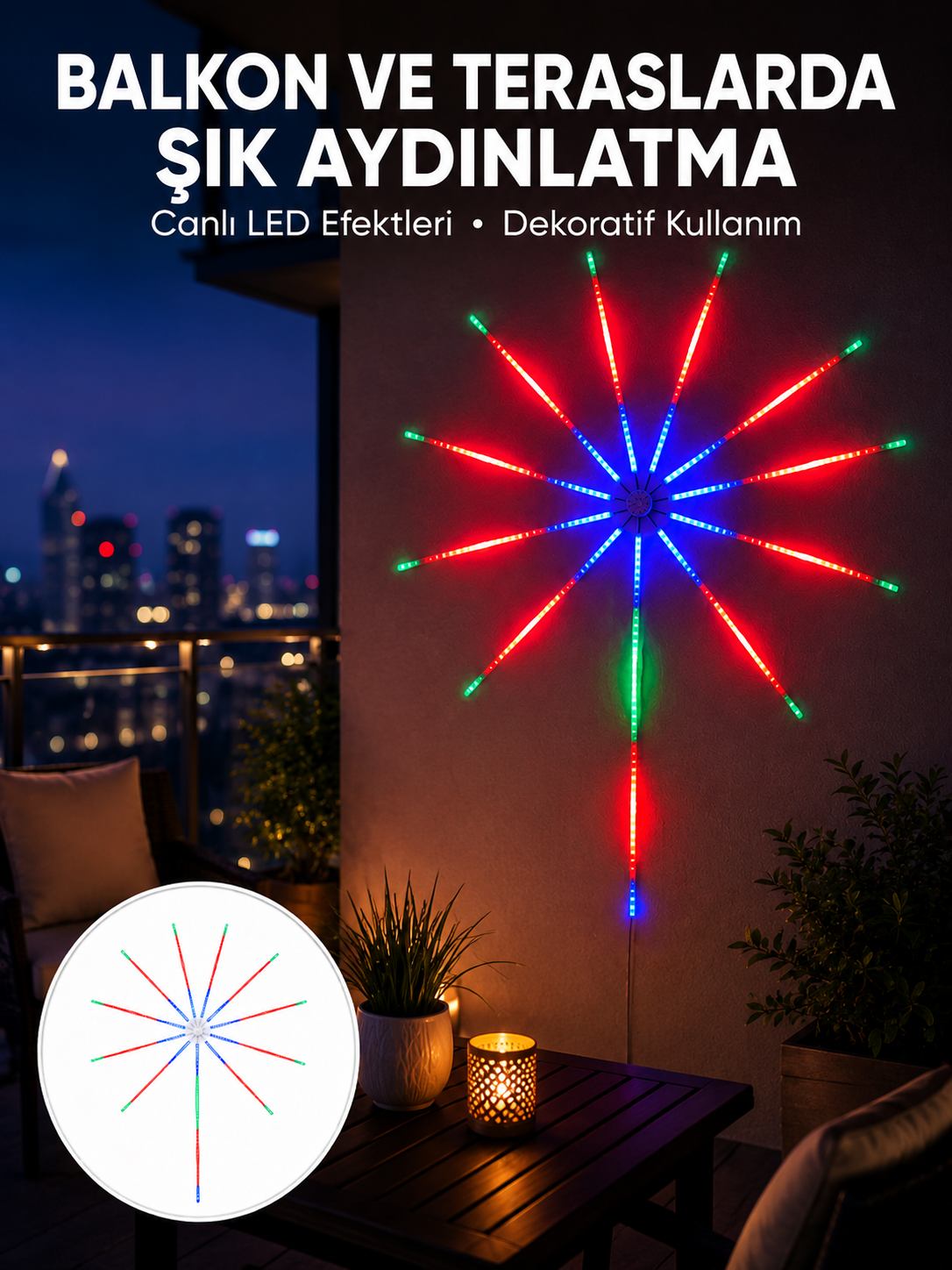 Uygulama Destekli RGB LED  Duvar Aydınlatması Yeni Nesil - Lisinya