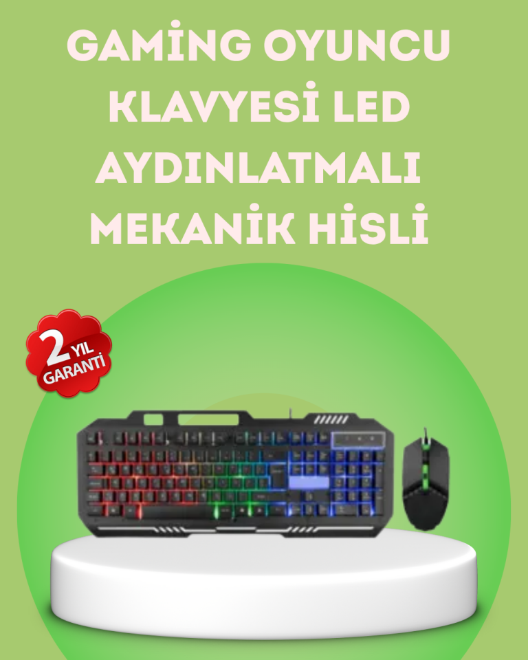 Gaming Klavye ve Mouse Seti PG8018 – Dayanıklı Tuşlar-YamanHobi