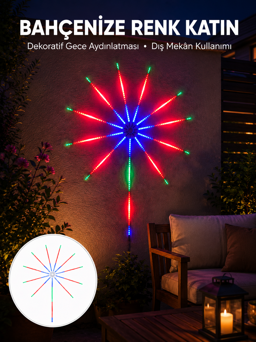 Modüler RGB LED Duvar Işığı  Efektli Uzaktan Kumandalı Yeni Nesil - Lisinya