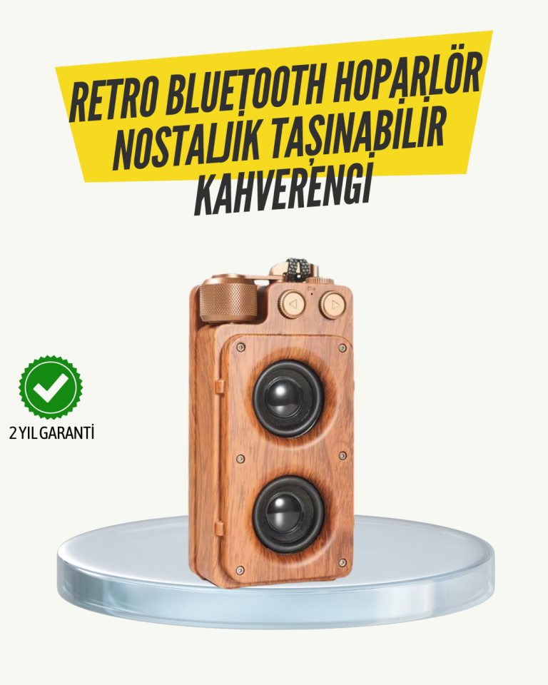 Klasik Görünümlü Bluetooth Hoparlör 360 Derece Stereo ve FM Radyo - Lisinya