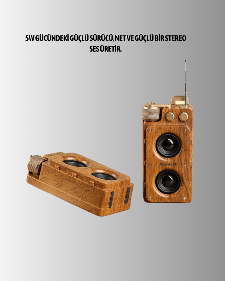 Retro Radyo Tasarım Bluetooth Hoparlör 1800mAh Uzun Çalma Süresi - Lisinya