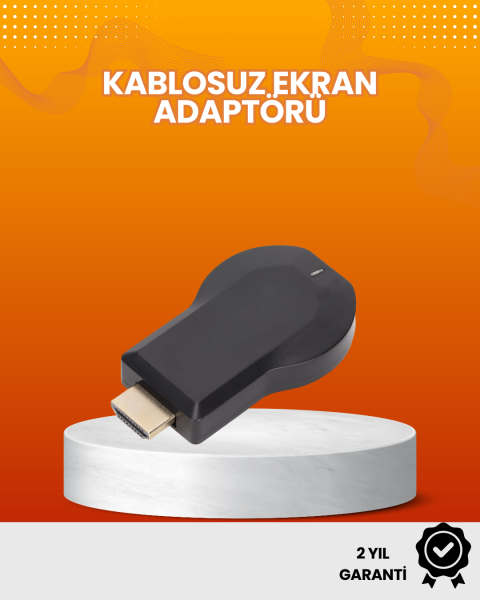 Yazılım Gerektirmeyen Kablosuz Mirroring Adaptörü – 1080p HD Görüntü Kalitesi