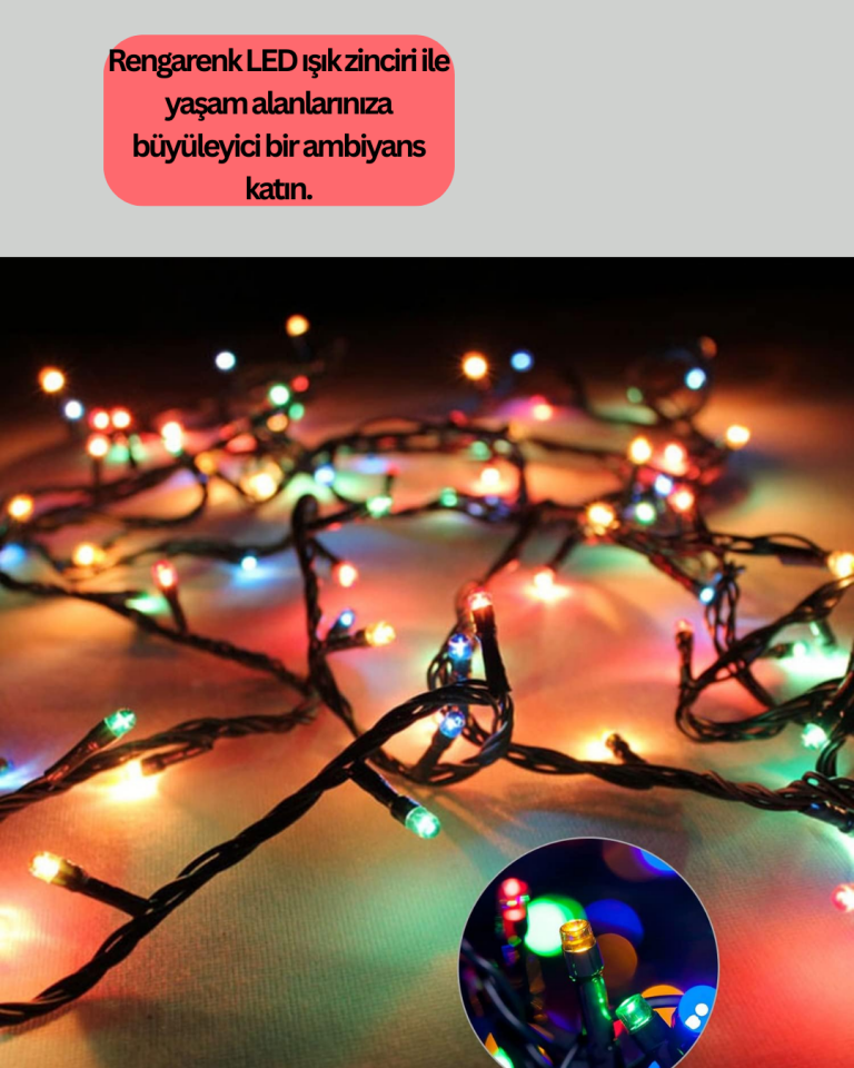 Dekoratif LED Çelenk Işık 8 Farklı Aydınlatma Modu - Lisinya