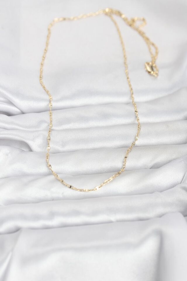 CM 14K Gold Renk Gemici Zincir Model 60 cm Kadın Kolye - Lisinya