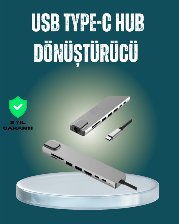USB‑C Çoklu Bağlantı Merkezi – 5 Gbps, 100‑240 V, Sağlam Eloksal Tasarım - Lisinya