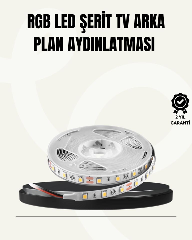 TV Arkası LED Şerit Işık Otomatik Açma Kapama Özellikli 2mt - Lisinya