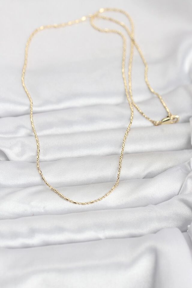 CM 14K Gold Renk Parçalı Topçuk Model 60 cm Kadın Kolye - Lisinya