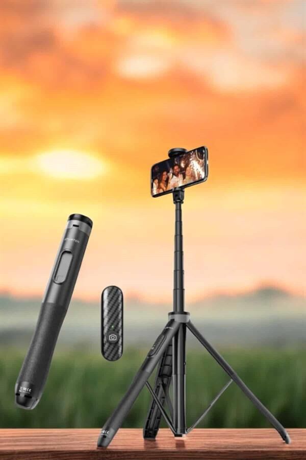 Kumandalı Tripod Telefon Tutucu Selfie Çubuğu 360 Derece Dönebilen - Lisinya