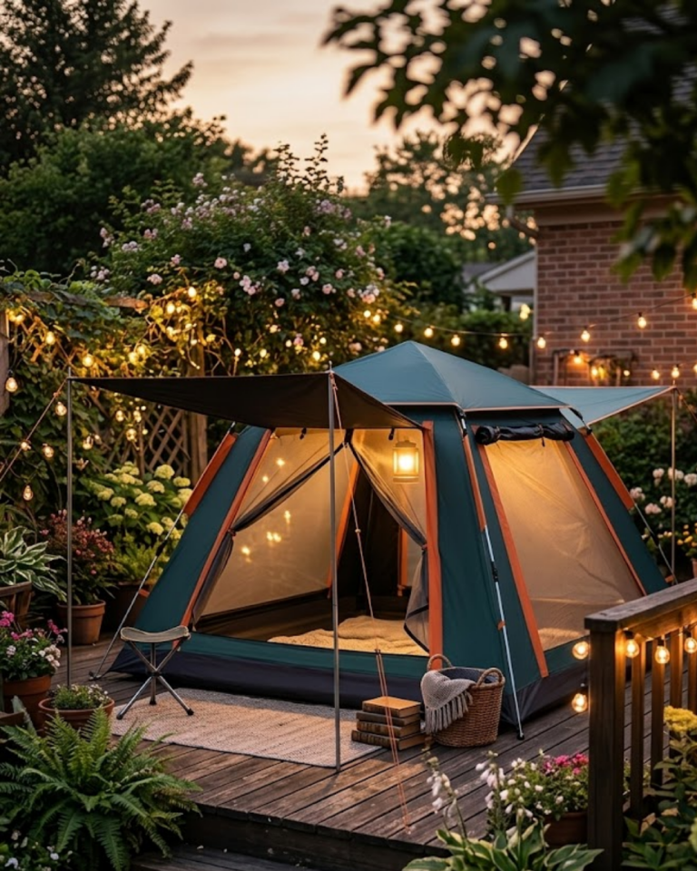 Geniş Aile Kamp Çadırı 240x210 cm Güneşlikli Otomatik Kurulum Outdoor Çadır - Lisinya