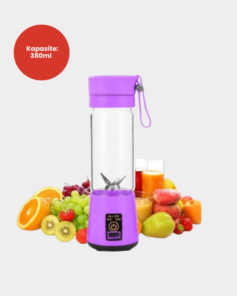 USB Şarjlı Portatif Blender 380ml Çelik 304 Bıçaklı Mobil Smoothie Maker - Lisinya