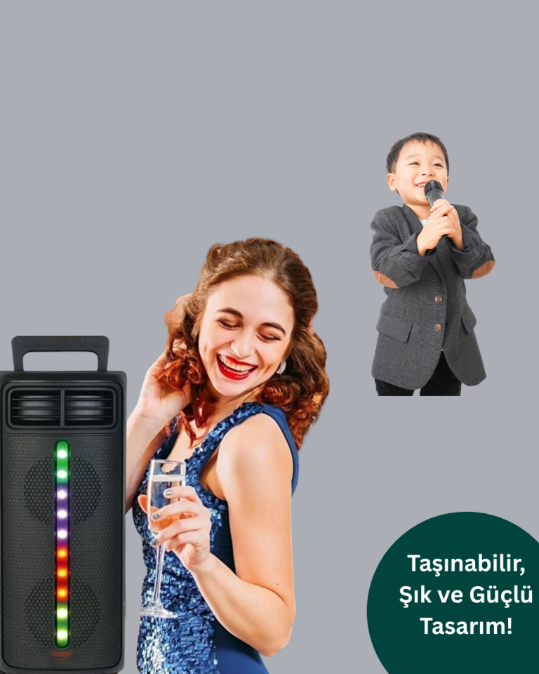 Renkli Işıklı Bluetooth Hoparlör – Taşınabilir, Güçlü Ses Performansı - Lisinya