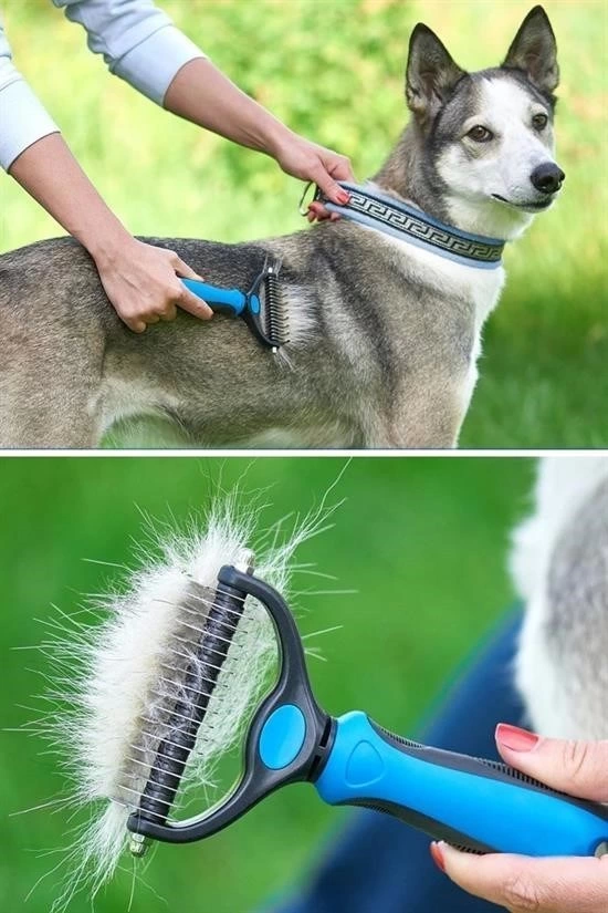 Plastik Saplı Metal Kedi Köpek Bakım Kıtık Tüy Topak Açıcı Tarak ( Lisinya )