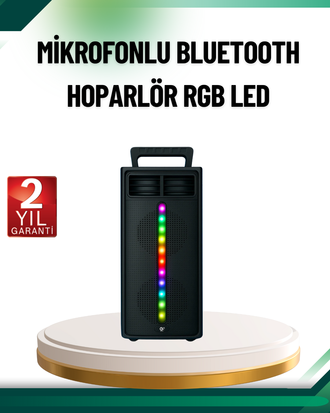 Şarjlı Işıklı Bluetooth Hoparlör | USB, AUX, TF Kart ve Radyo Destekli - Lisinya