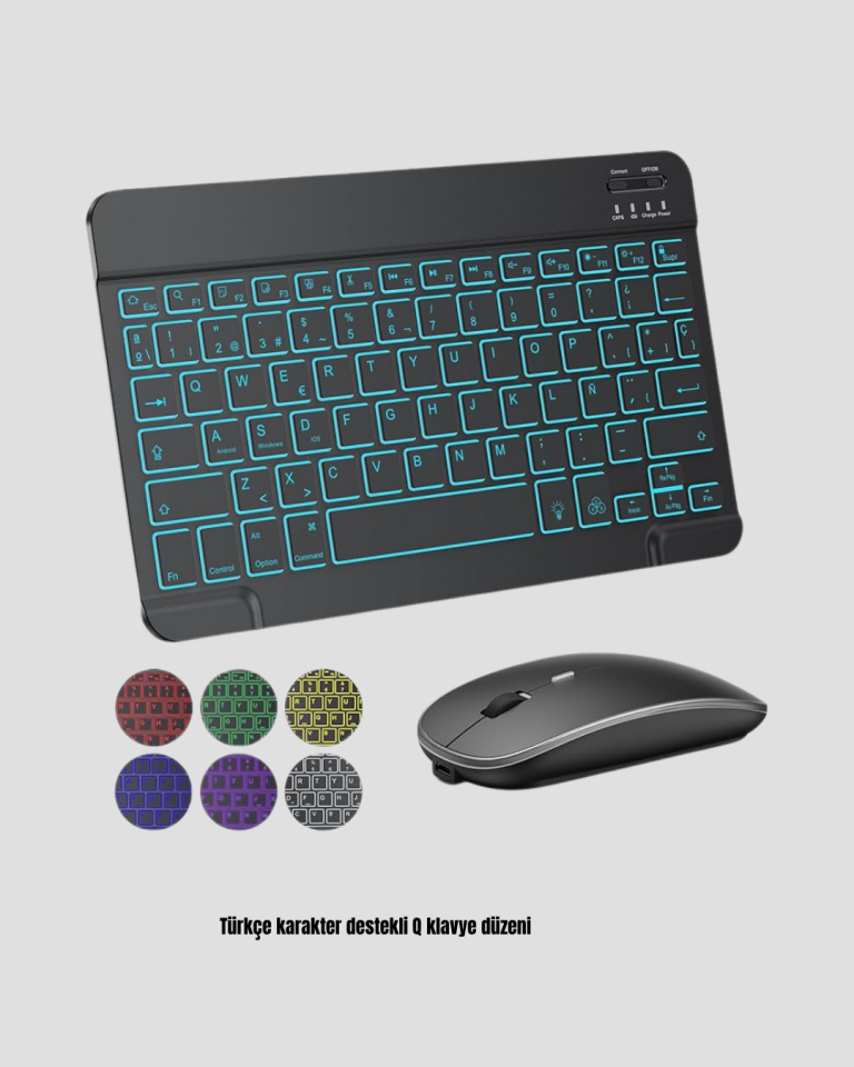Aydınlatmalı Türkçe Q RGB Klavye Sessiz ve Dayanıklı Tuş Takımı - Lisinya