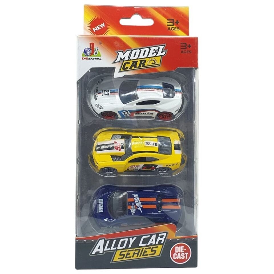 3'lü Araba Yarış Seti - Die Cast - DS045 (Lisinya)