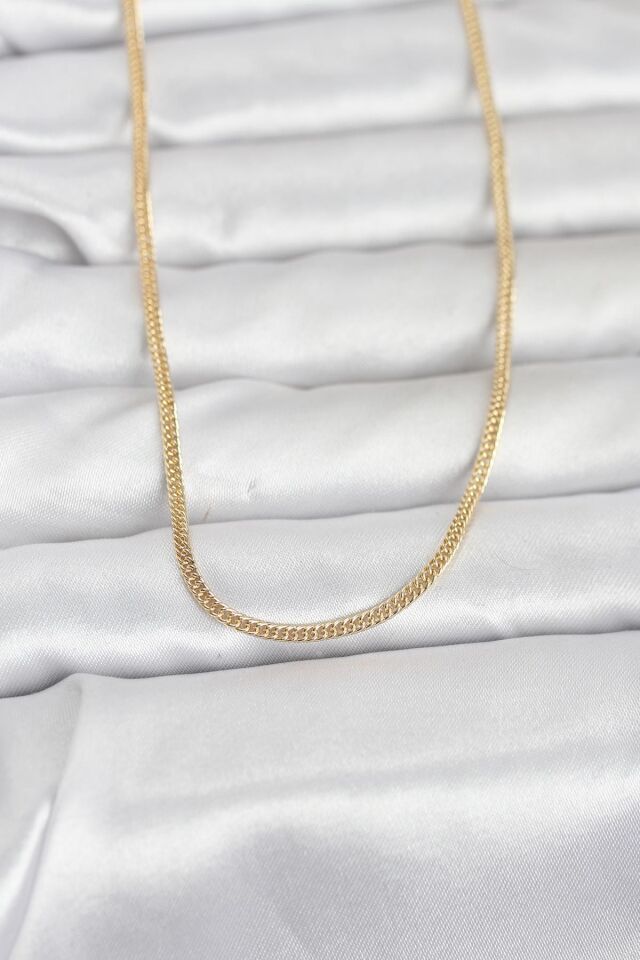 CM 14K Gold Renk Dolgun Zincir Model 60 cm Kadın Kolye - Lisinya