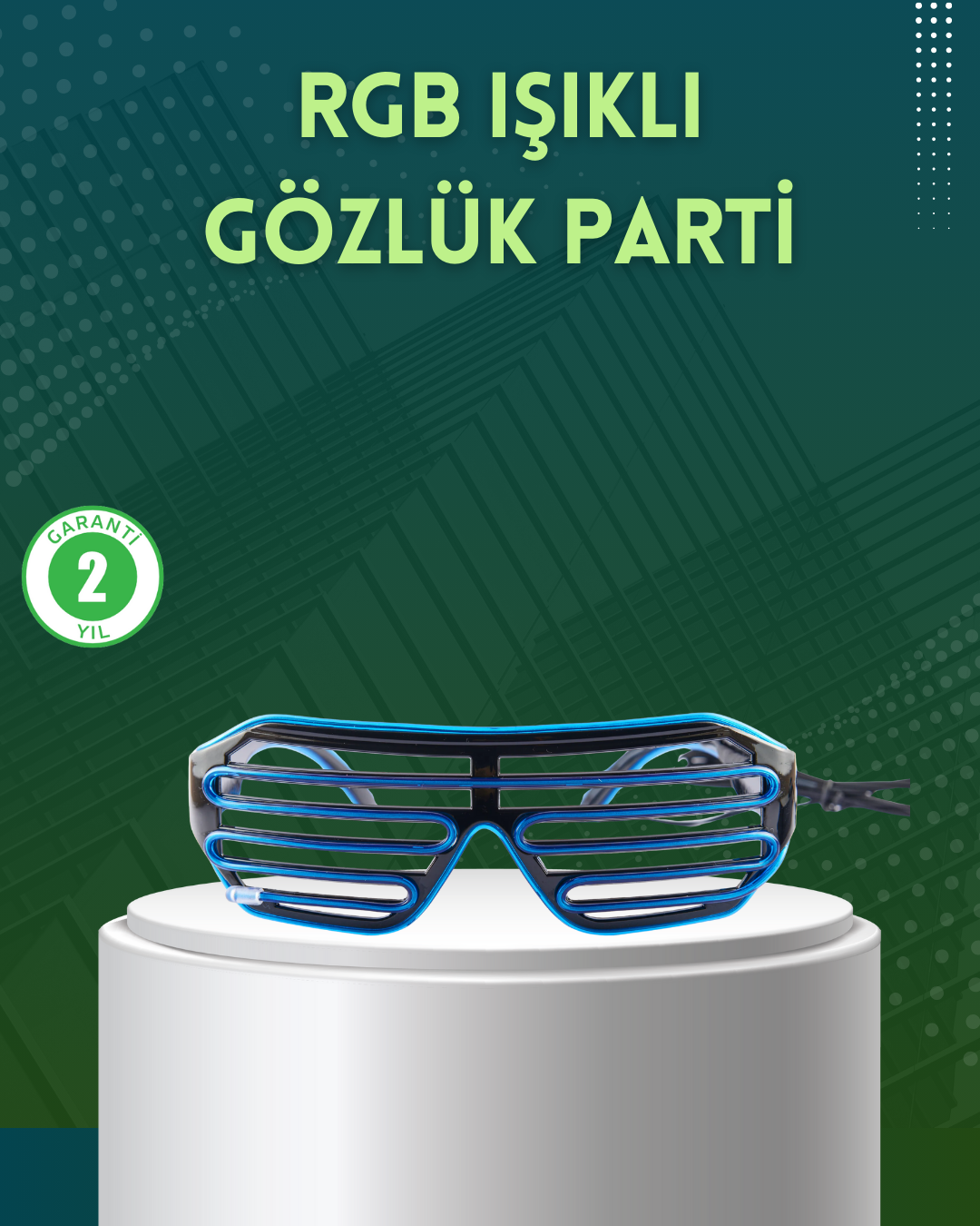 Işıklı LED Gözlük Parti Konser ve Etkinlik Aksesuarı - Lisinya