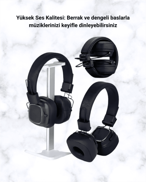 Kablosuz RGB Işıklı Katlanabilir Bluetooth Kulak Üstü Kulaklık