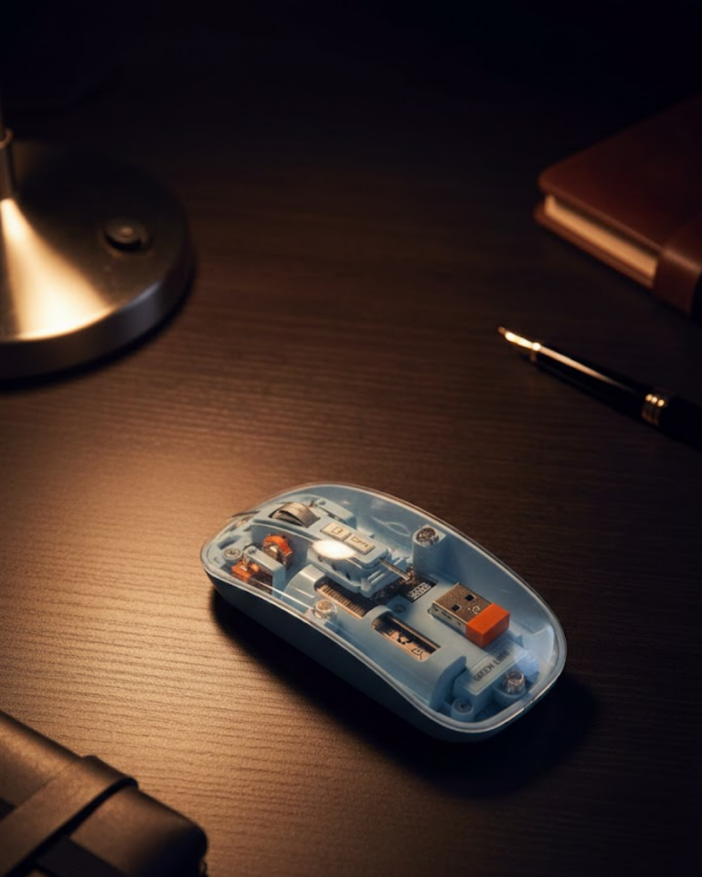 800 1600 DPI Ayarlanabilir Mavi Kablosuz Mouse Pilli - Lisinya