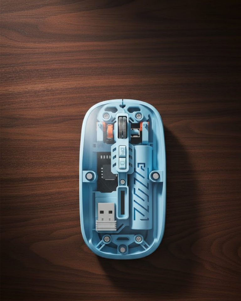 Bluetooth 5.2 Destekli Mavi Pilli Kablosuz Mouse - Lisinya