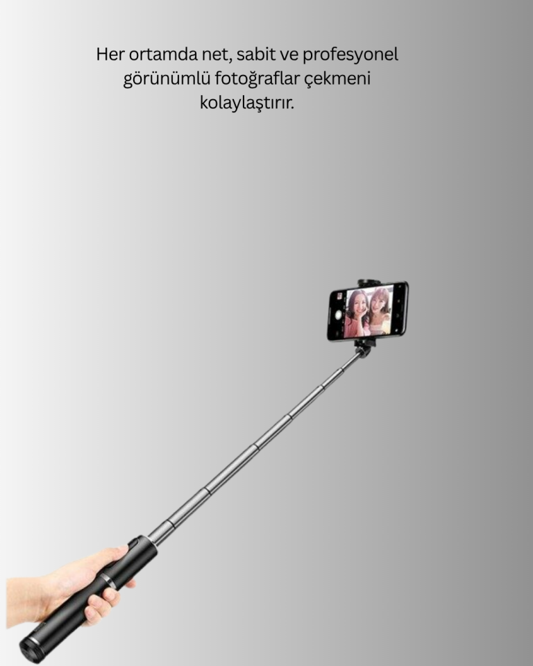 Bluetooth’lu Işıklı Selfie Çubuğu – Katlanabilir, 130 cm - Lisinya