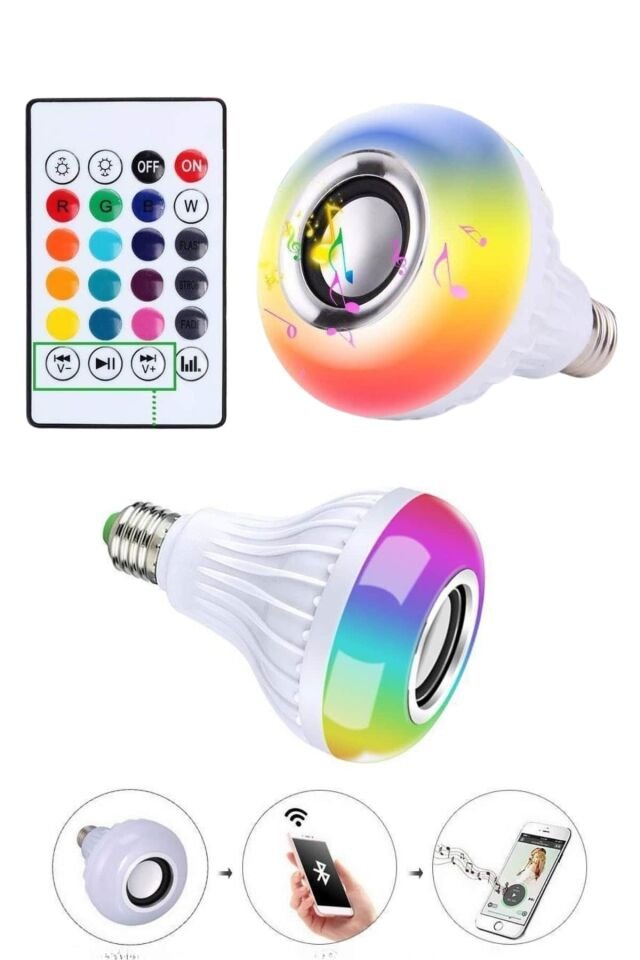YamanHobi Kumandalı Bluetooth LED Ampul Hoparlör