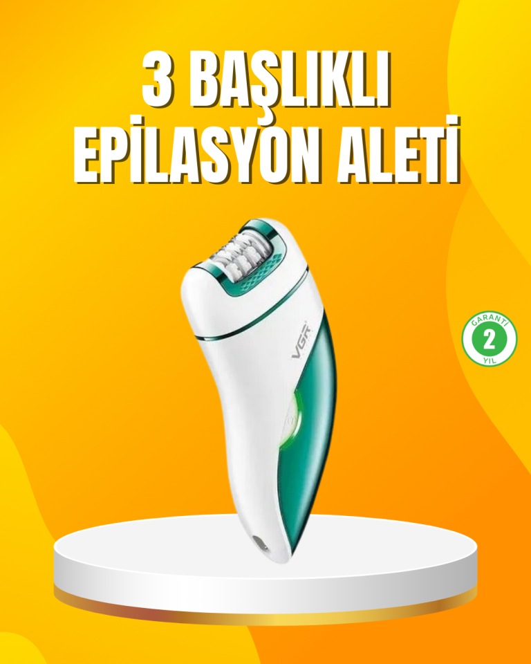 Şarjlı 3’ü 1 Arada VGR Epilatör LED Işıklı Suya Dayanıklı Hassas Bölge Epilasyon Makinesi - Lisinya