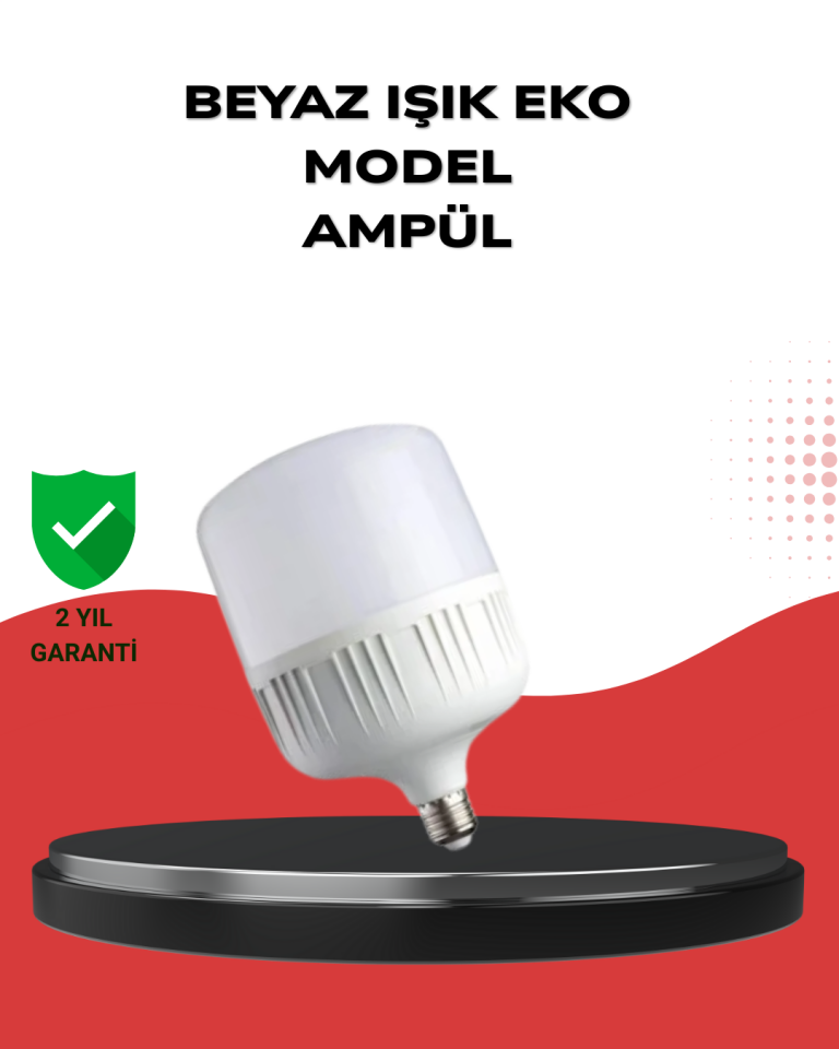 Enerji Tasarruflu Şarjlı LED Ampul 30W Beyaz Işık - Lisinya