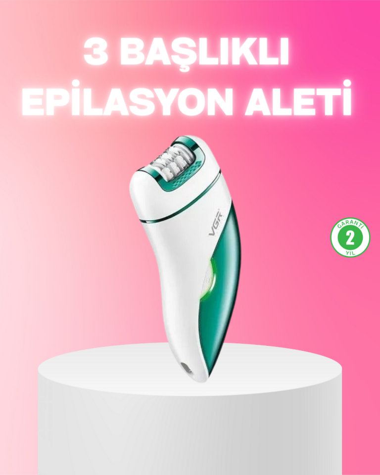 3 in 1 Epilatör Metal Başlıklı IPX5 Su Geçirmez 90 Dakika Şarjlı Epilasyon Cihazı - Lisinya