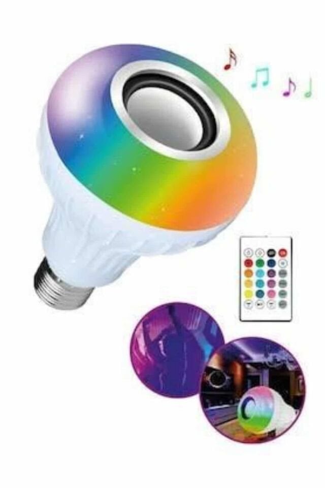 Bluetooth Hoparlör Akıllı Rgb Led Işık Renk Değiştirme Ses Bombası Ampül Görünümlü - Lisinya