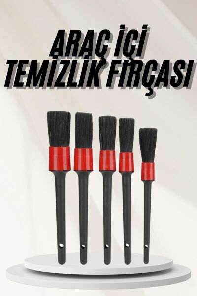 Araç İçi Led Aksesuar 5 Farklı Detaylı Araba Temizlik Fırçası Oto Temizleme Fırçası - Lisinya