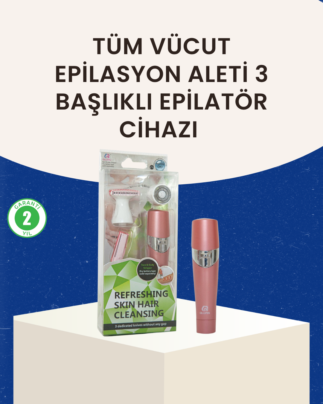 3 Başlıklı Kadın Yüz ve Vücut Tüy Temizleme Makinesi - Lisinya