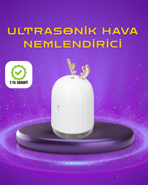 Renkli LED Işıklı ve Sürekli Spreyli Masa Nemlendirici - Lisinya