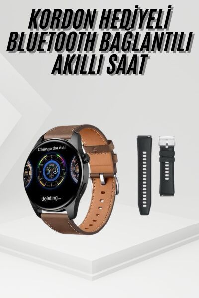 Akıllı Saat Yuvarlak Ekran Sesli Görüşme Özellikli Siyah Akıllı Unisex Kol Saati - Lisinya