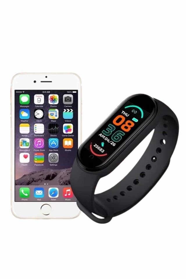 M6 Akıllı Bileklik Siyah Adımsayar Spor Takibi Android ve İOS Uyumlu - Lisinya