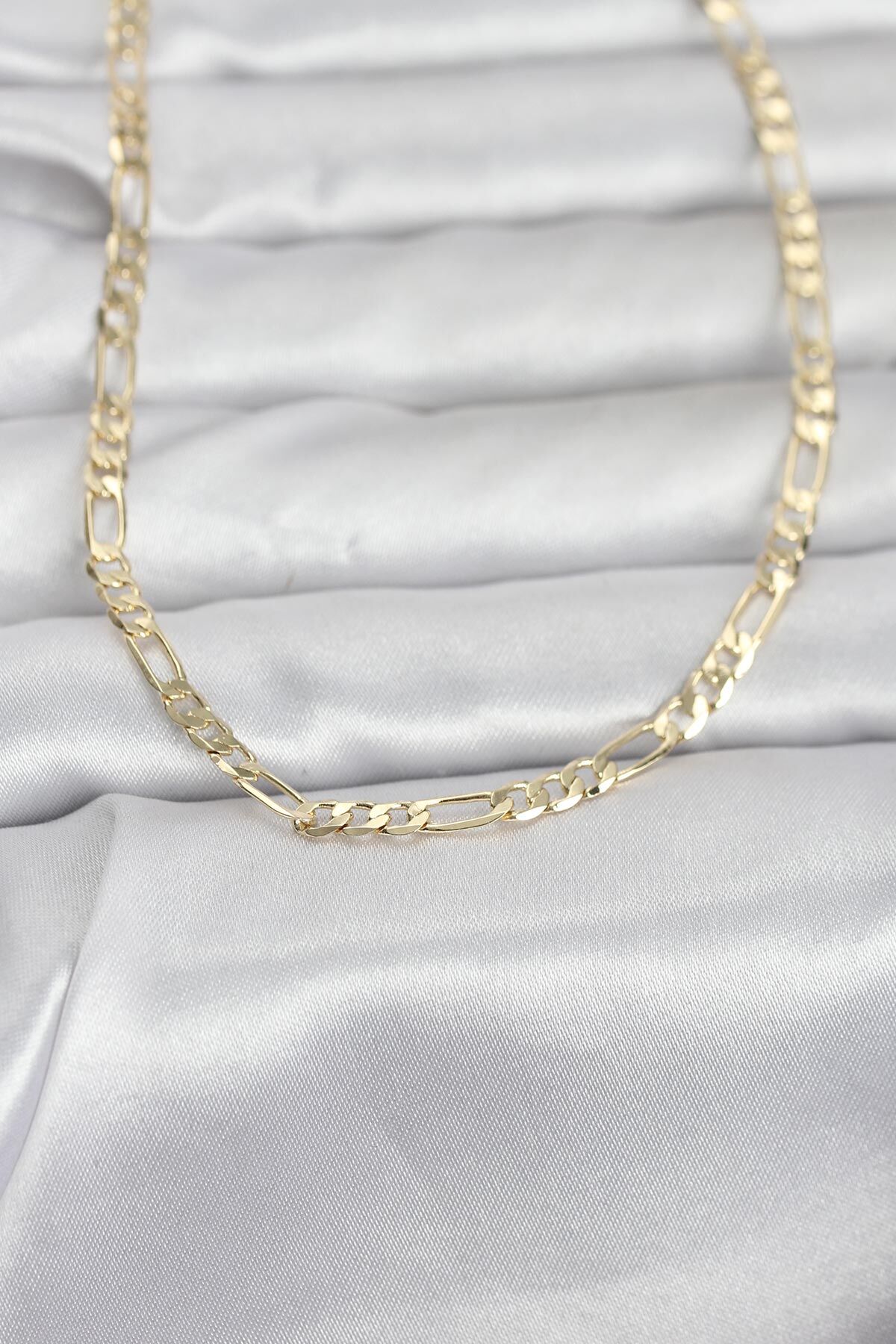 CM 14K Gold Renk Kuşgözü Zincir Model 60 cm Kadın Kolye - Lisinya