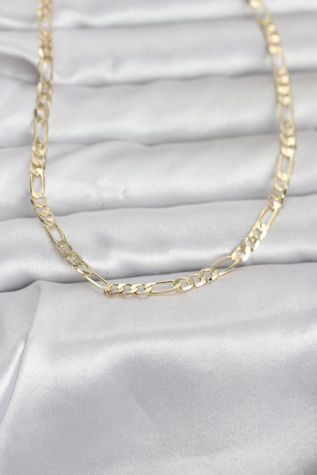 CM 14K Gold Renk Kuşgözü Zincir Model 60 cm Kadın Kolye - Lisinya