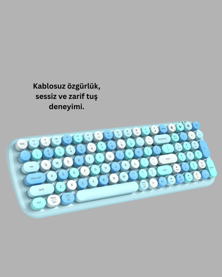 Kablosuz Klavye Mouse Seti mavi - YamanHobi