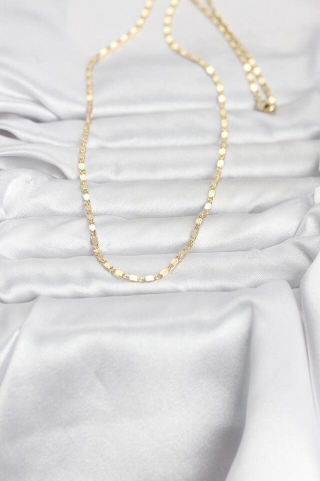 CM 14K Gold Renk Ezme Zincir 60 cm Kadın Kolye - Lisinya