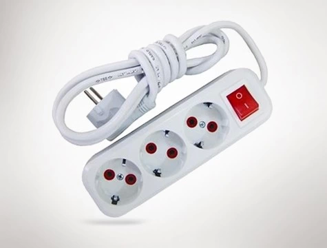 3 Metre Kablolu Anahtarlı 3 Lü Topraklı Grup Priz ( Lisinya )